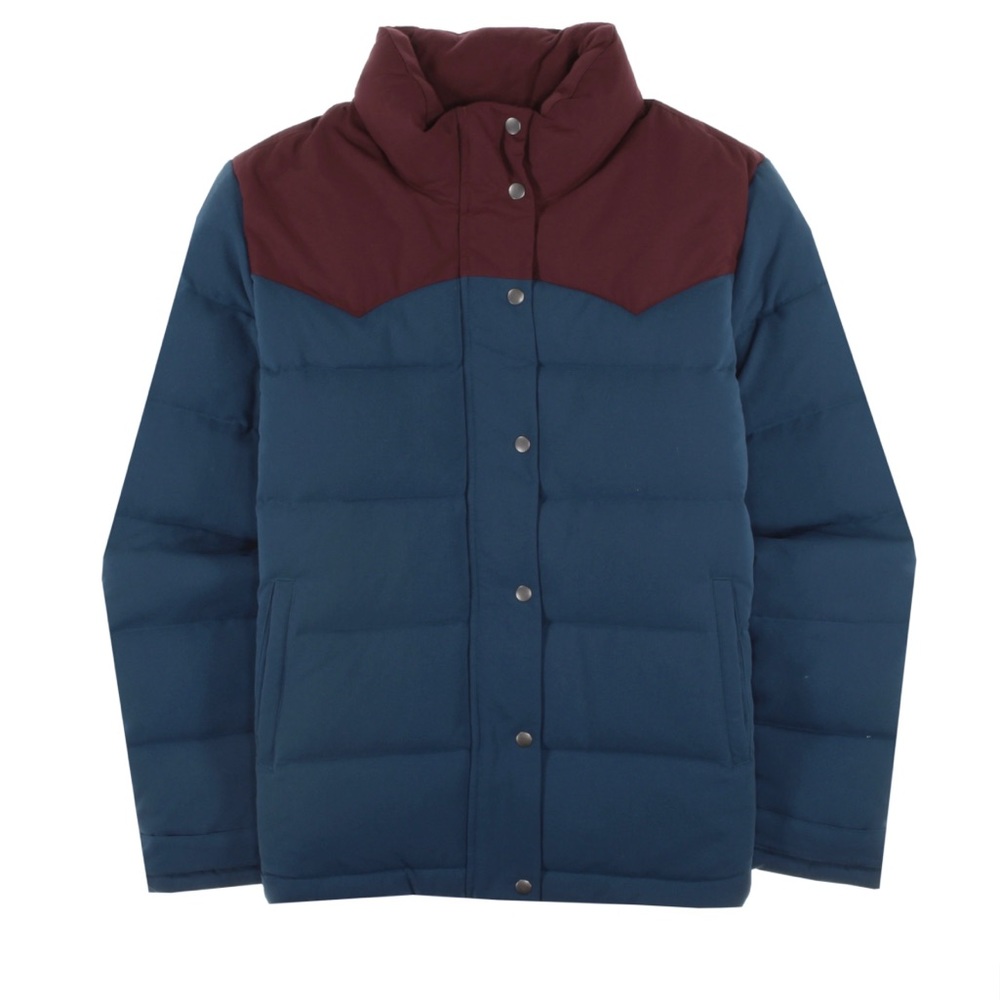 Patagonia Bivy Jacket Medium M down Puffer Teal and burgundy.